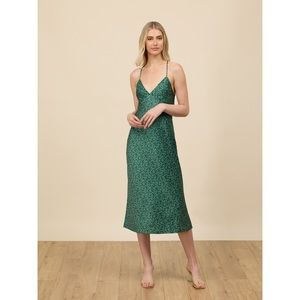 Park & Fifth MIDI Satin Dress Slip Cocktail Party Davenport Green NWT Size S